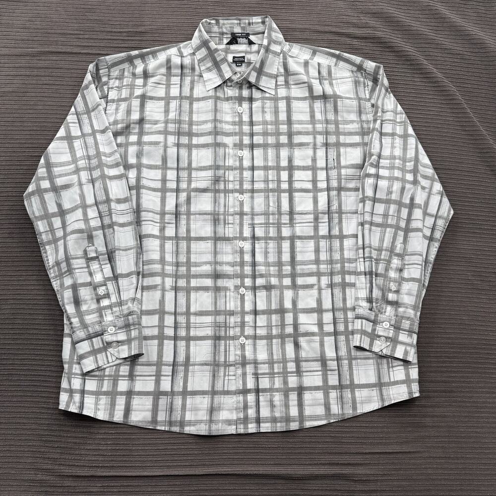 Oakley Shirt‎ Mens 2XL Gray Plaid True Fit Long Sleeve Button Up Casual XXL